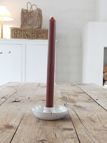 Kandelaar wit kom met kaars